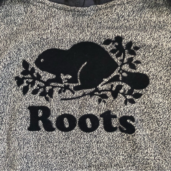 Roots kids youth size Large 9-10 years navy blue and grey hoodie with pocket - Picture 5 of 16